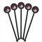 Flying Pigs Black Plastic 5.5" Stir Stick - Round - Fan View