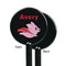 Flying Pigs Black Plastic 5.5" Stir Stick - Single Sided - Round - Front & Back