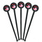 Flying Pigs Black Plastic 7" Stir Stick - Round - Fan View