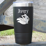 Flying Pigs 20 oz Stainless Steel Tumbler - Black - Double Sided (Personalized)