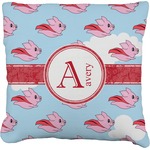 Flying Pigs Faux-Linen Throw Pillow 18" (Personalized)