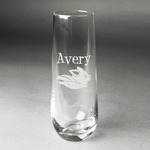 Flying Pigs Champagne Flute - Stemless Engraved - Single (Personalized)