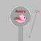 Flying Pigs Clear Plastic 7" Stir Stick - Round - Closeup