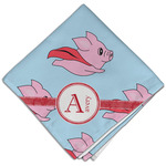 Flying Pigs Cloth Dinner Napkin - Single w/ Name and Initial