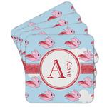 Flying Pigs Cork Coaster - Set of 4 w/ Name and Initial