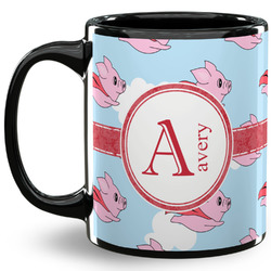 Flying Pigs 11 Oz Coffee Mug - Black (Personalized)