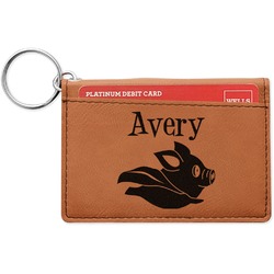 Flying Pigs Leatherette Keychain ID Holder - Double Sided (Personalized)