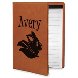Flying Pigs Leatherette Portfolio with Notepad - Small - Double Sided (Personalized)