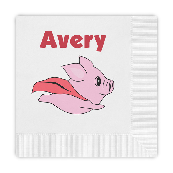 Custom Flying Pigs Embossed Decorative Napkins (Personalized)