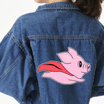 Flying Pigs Twill Iron On Patch - Custom Shape - 3XL