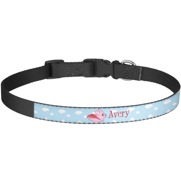 Custom Flying Pigs Dog Collar - Large (Personalized)