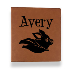 Flying Pigs Leather Binder - 1" - Rawhide (Personalized)