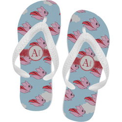 Flying Pigs Flip Flops - Medium (Personalized)