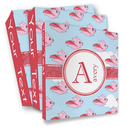 Flying Pigs 3 Ring Binder - Full Wrap (Personalized)