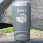 Flying Pigs 20 oz Stainless Steel Tumbler - Grey - Double Sided (Personalized)