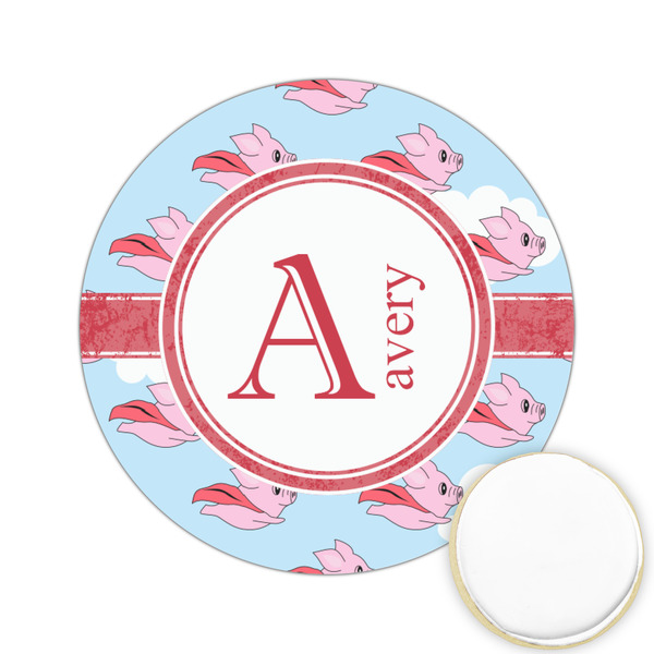 Custom Flying Pigs Printed Cookie Topper - 2.15" (Personalized)