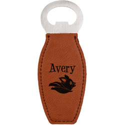 Flying Pigs Leatherette Bottle Opener - Double Sided (Personalized)