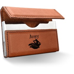 Flying Pigs Leatherette Business Card Holder - Double Sided (Personalized)