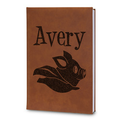 Flying Pigs Leatherette Journal - Large - Double Sided (Personalized)