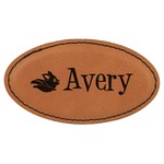 Flying Pigs Leatherette Oval Name Badge with Magnet (Personalized)