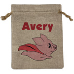 Flying Pigs Burlap Gift Bag (Personalized)