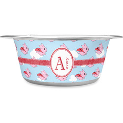 Flying Pigs Stainless Steel Dog Bowl - Medium (Personalized)