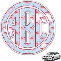 Flying Pigs Monogram Car Decal (Personalized)
