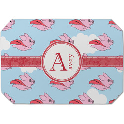 Flying Pigs Dining Table Mat - Octagon (Single-Sided) w/ Name and Initial