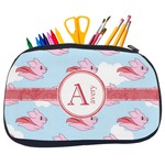 Flying Pigs Neoprene Pencil Case - Medium w/ Name and Initial