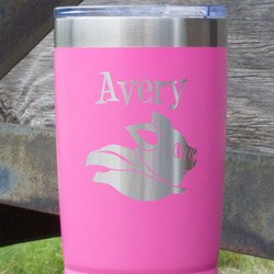Flying Pigs 20 oz Stainless Steel Tumbler - Pink - Double Sided (Personalized)