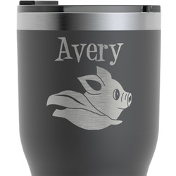 Flying Pigs RTIC Tumbler - Black - Engraved Front & Back (Personalized)
