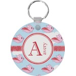 Flying Pigs Round Plastic Keychain (Personalized)