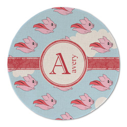 Flying Pigs Round Linen Placemat - Single Sided (Personalized)