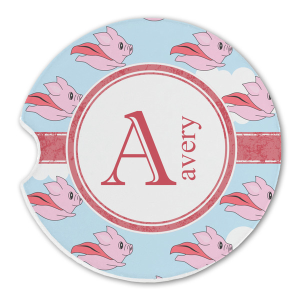 Custom Flying Pigs Sandstone Car Coaster - Single (Personalized)