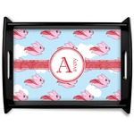 Flying Pigs Black Wooden Tray - Large (Personalized)