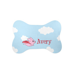Flying Pigs Bone Shaped Dog Food Mat (Small) (Personalized)