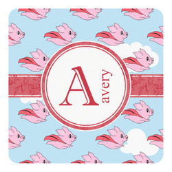 Flying Pigs Square Decal - Small (Personalized)