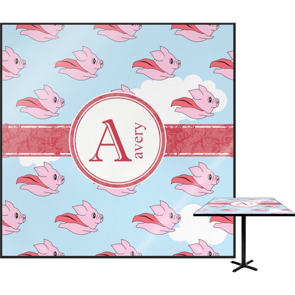 Custom Flying Pigs Square Table Top (Personalized)