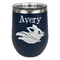 Flying Pigs Stainless Wine Tumblers - Navy - Double Sided - Front