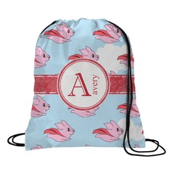 Flying Pigs Drawstring Backpack - Large (Personalized)