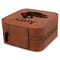 Flying Pigs Travel Jewelry Boxes - Leatherette - Rawhide - View from Rear