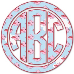 Flying Pigs Monogram Decal - Large (Personalized)