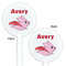 Flying Pigs White Plastic 5.5" Stir Stick - Double Sided - Round - Front & Back