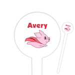 Flying Pigs Round Plastic Food Picks (Personalized)