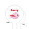 Flying Pigs White Plastic 6" Food Pick - Round - Single Sided - Front & Back