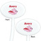 Flying Pigs White Plastic 7" Stir Stick - Double Sided - Oval - Front & Back