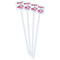 Flying Pigs White Plastic Stir Stick - Double Sided - Square - Front