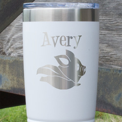 Flying Pigs 20 oz Stainless Steel Tumbler - White - Double Sided (Personalized)