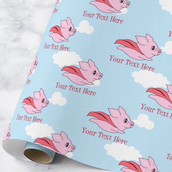 Custom Flying Pigs Wrapping Paper Roll - Large - Matte (Personalized)