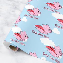 Flying Pigs Wrapping Paper Roll - Medium (Personalized)